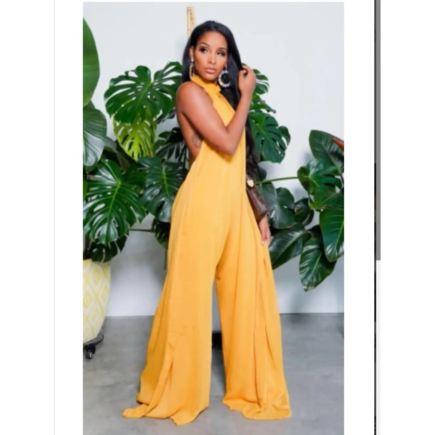 Backless Wide Leg Jumpsuit 